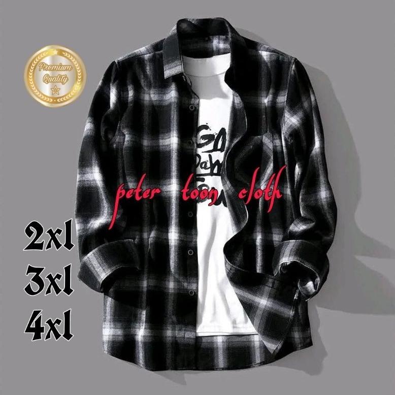 CUCI GUDANG KEMEJA FLANEL VETERANO JUMBO XXL XXXL XXXXL KEMEJA FLANEL OVERSIZE UNISEX KEMEJA FLANEL 