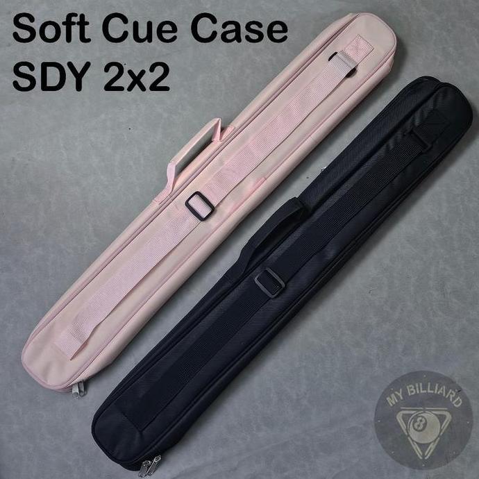 Tas Billiard Soft Cue Case 2x2 SDY Pink Hitam - Tas Stick Billiard Billiar Bilyar