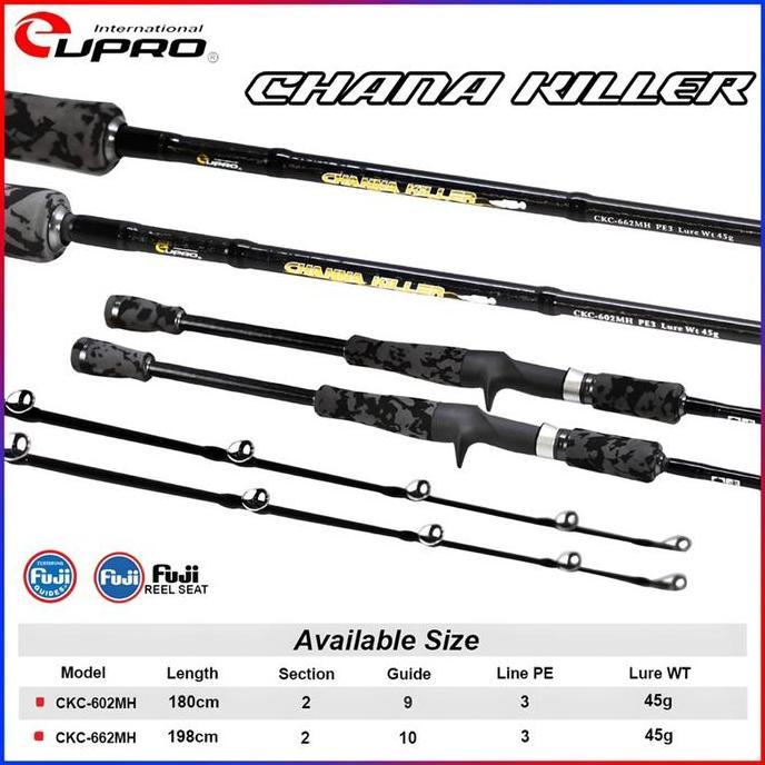 EUPRO Joran Pancing Baitcasting CHANNA KILLER CKC 602MH-662MH | Baicasting Joran Pancing Snakehead T