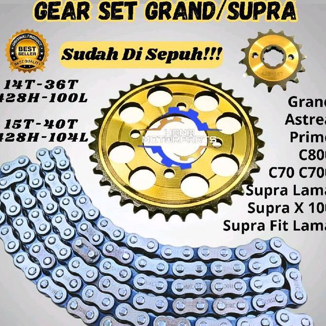 Vanessa.Ecer - Gear Paket Grand Supra Astrea Legenda Gir Set Prima Gold Motor Supra Lama Supra X 100