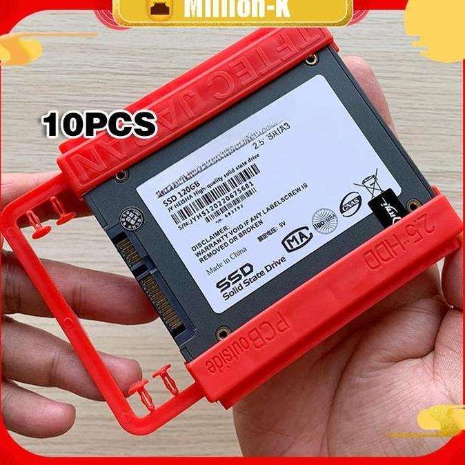 VIRYEOU 10PCS Bracket SSD 2.5 to 3.5 inch for PC HDD Braket Harddisk Merah SSD Bracket Plastik PROTO