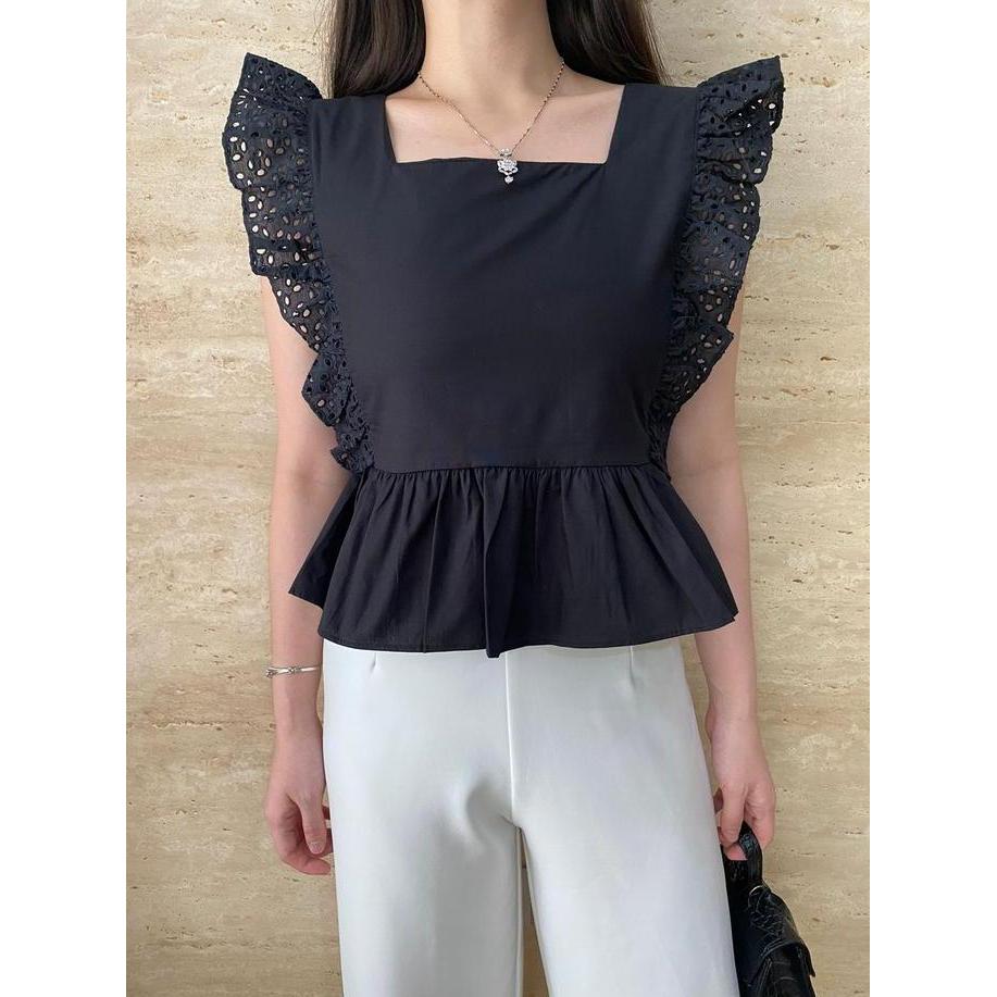 V214 Velove Top / Atasan Bordir Cantik / Atasan Wanita / Atasan Baju Kerja