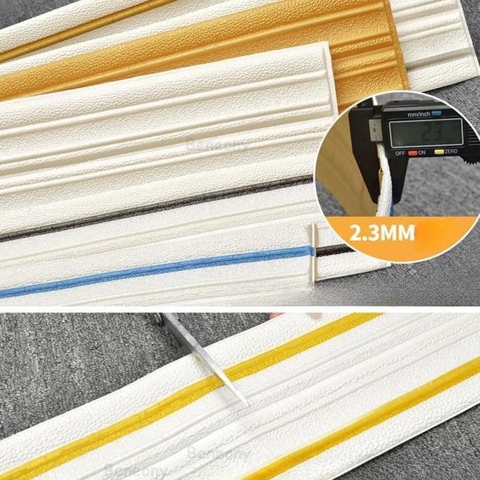 VIRYEOU 2.3 Meter Wallpaper List Border Foam Stiker List Dinding 3D Wallborder Wallpaper Foam List T