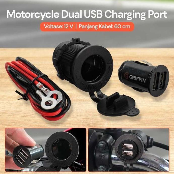 TELENIUM Charger Usb Motor Mobil Waterproof 12 volt Modul Charger HP motor