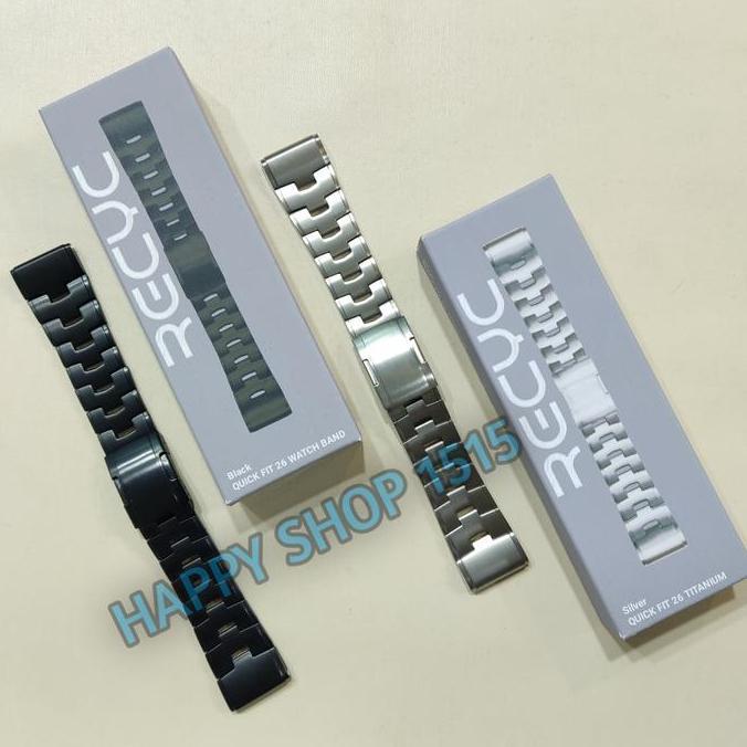 RECYC QUICK FIT 26 MM TITANIUM Watch Band for Smartwatch Garmin /quickfit 26MM