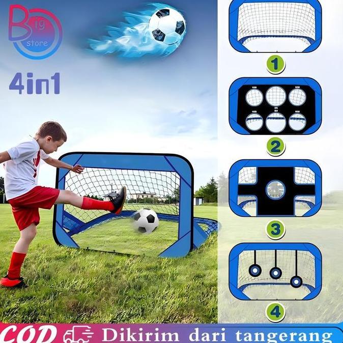 URB 1set Gawang Portable Sepak Bola Anak Gawang Bola Anak Gawang Lipat Untuk Anak Latihan Akurasi PR