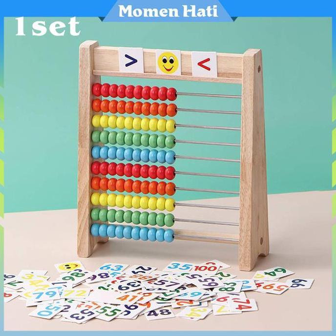 SASCALA Sempoa Mainan Kayu Berhitung Papan Sempoa Anak Peraga Matematika