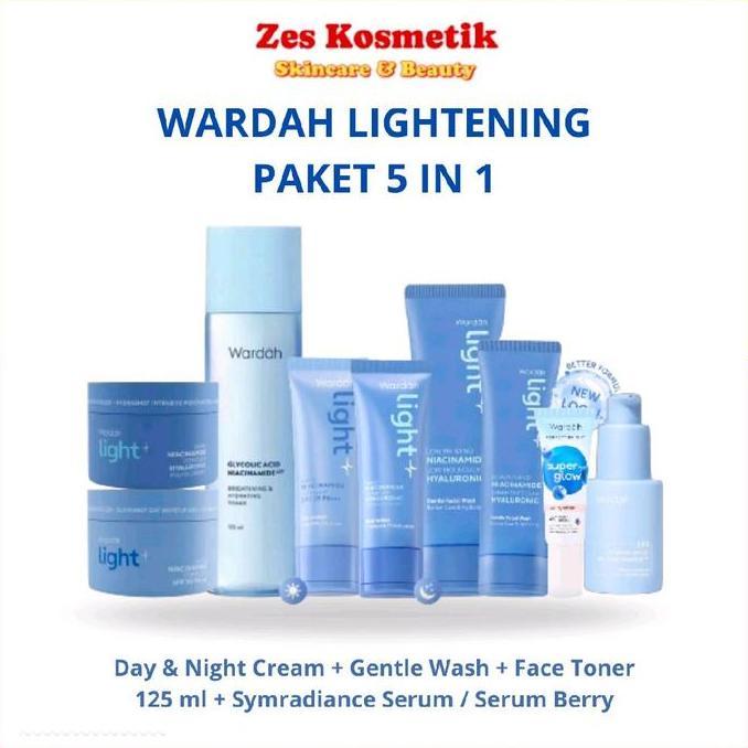 Paket Wardah Lightening Series 5in1 Paket Lengkap Perawatan Wajah Facial / Mencerahkan wajah Pencera