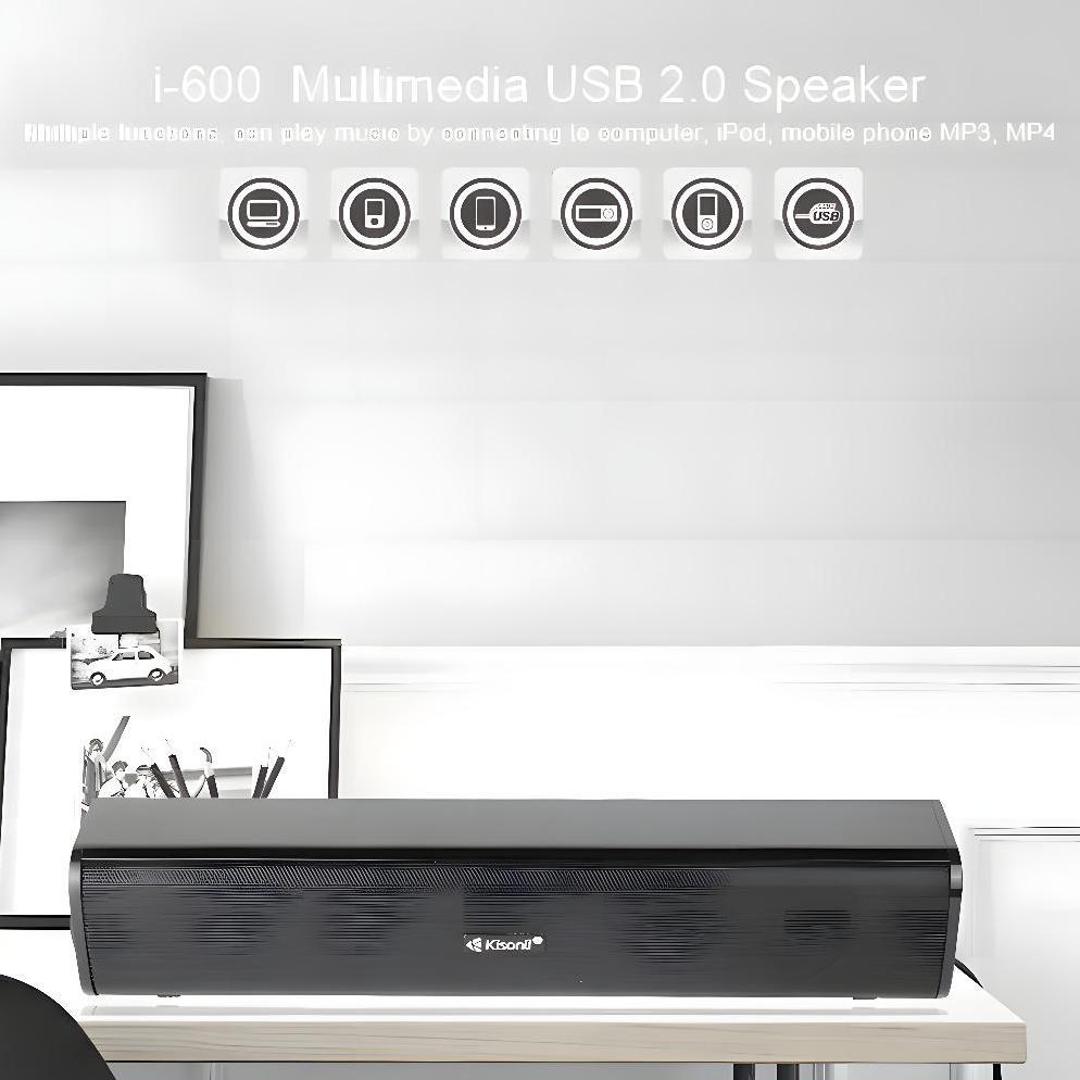 Diskon Speaker Laptop / Komputer Kisonli I-600 Design Long Strip Bass Speaker