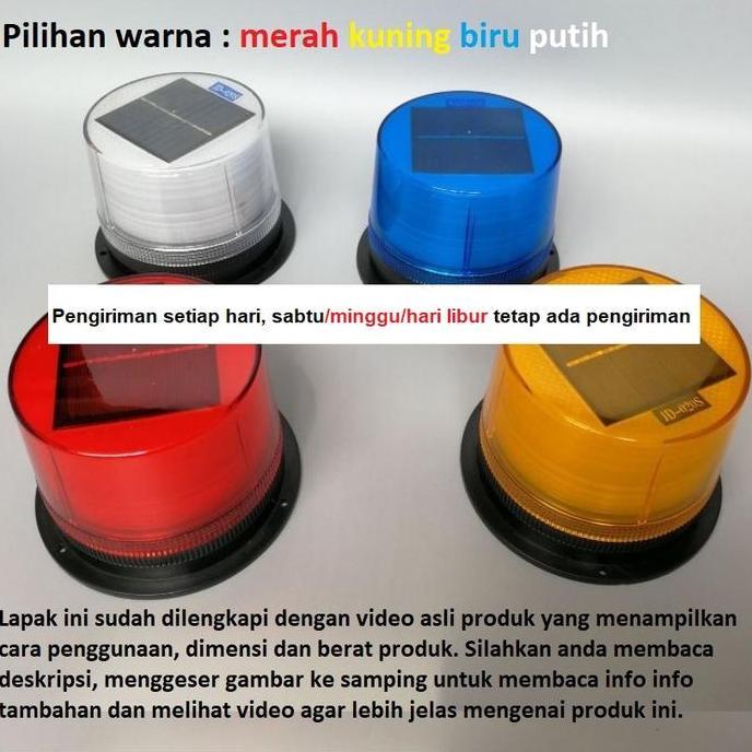 LAMPU WARNING STROBO MAGNET TEMPEL SOLAR POWER CELL TENAGA SURYA MATAHARI SPBU TRUK ALAT BERAT KAPAL