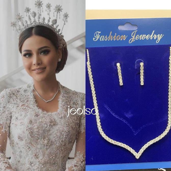 Set kalung anting aurel wedding cantik Perempuan JM