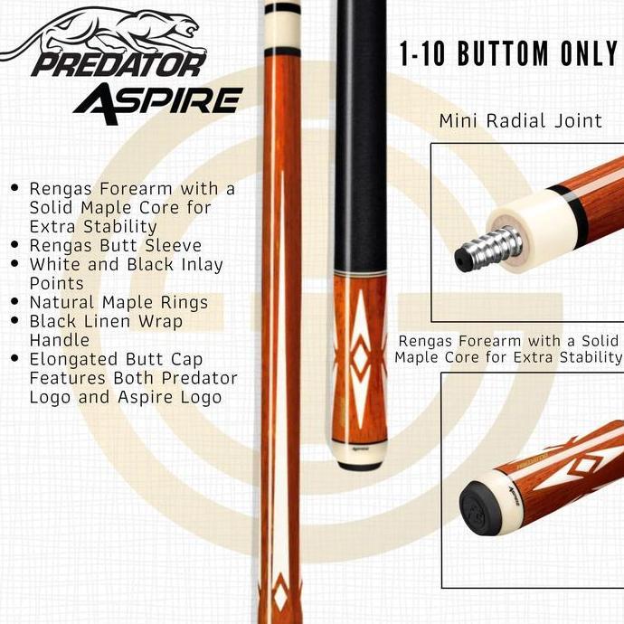 Predator Aspire 1-10, Butt Only Rengas Wood x Juma Inlay