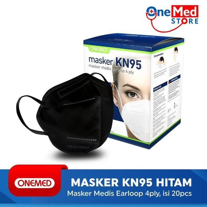 Masker Karet Kn95 Onemed 4Ply Black