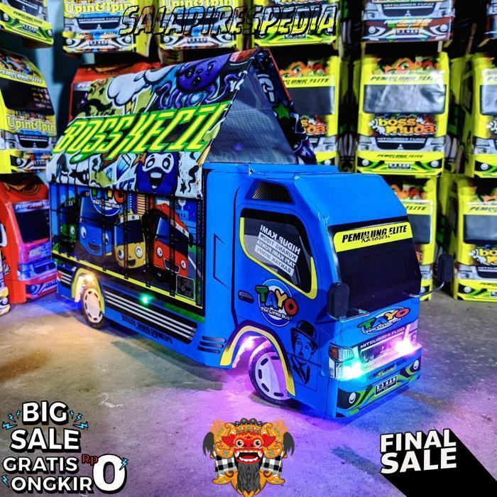 Miniatur Truk Oleng Miniatur Truk Lampu Terpal Murah Truk Oleng Roda Kayu Bisa Cod