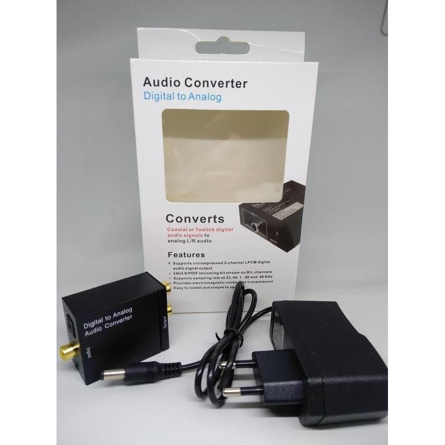 Converter Audio Digital To Analog + Kabel Optik+ Kabel L/R Rca 3 Ke 3