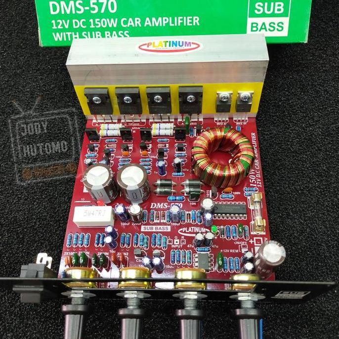 Kit Power Amplifier Speaker Aktif 12V Subwoofer Mobil DMS-570 Streo Car