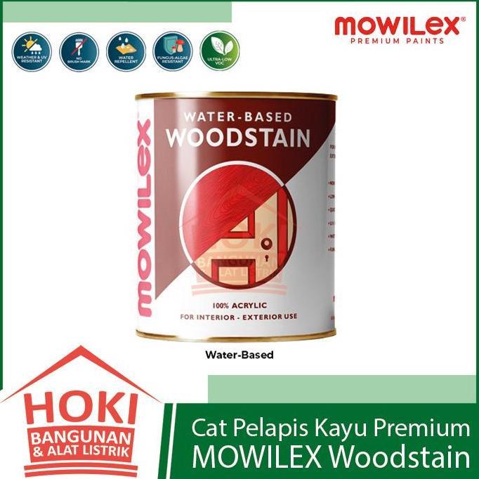 MOWILEX WOODSTAIN - Cat Pelapis Kayu Premium 1L Politur Vernis