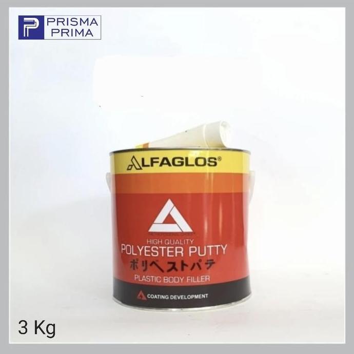 TERBARU - Dempul Plastik Kayu Besi Alfa Alfaglos Putty Galon 3 Kg