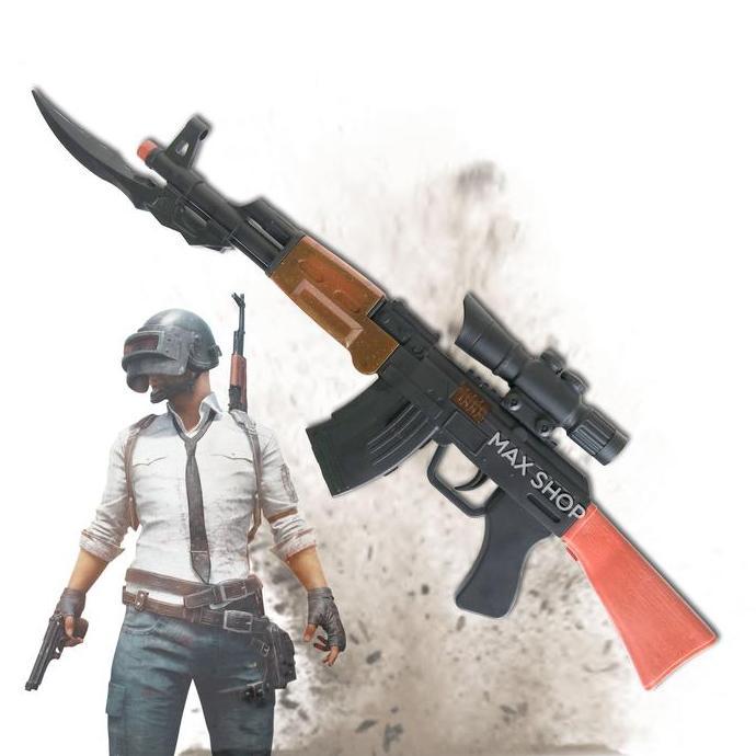 Music Electric Flash Gun AKM - Pistol Mainan Anak Senjata Tembakan