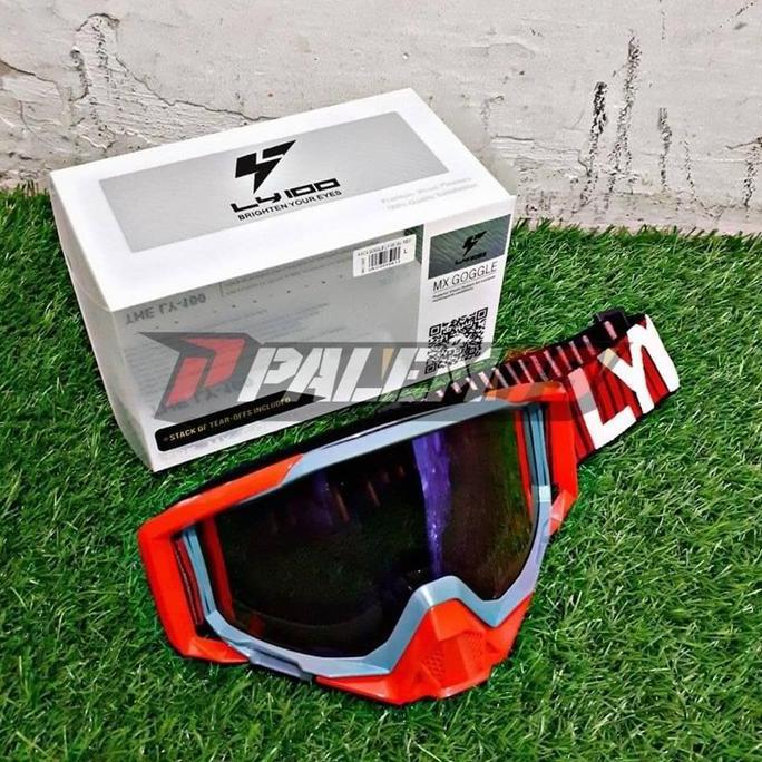 Ready Goggle Kacamata Trail - Google Cross LY100 Merah murah