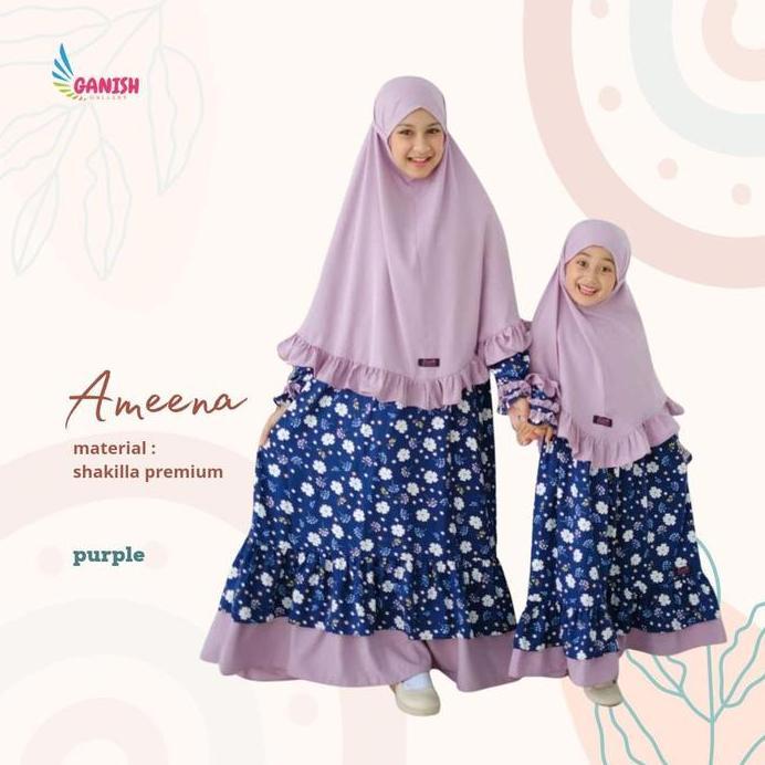 Gamis Anak Perempuan Baju Muslim Set Hijab Syari Remaja Couple Bayi Balita  1 2 3  Remaja 12 13  14 