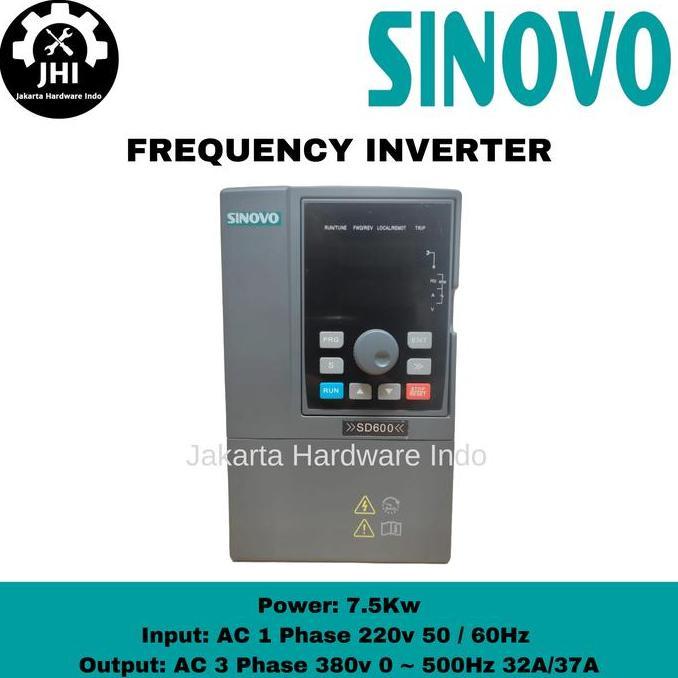Inverter VFD 7.5KW 10HP Input 1phase 220V - Output 3phase 380V SINOVO