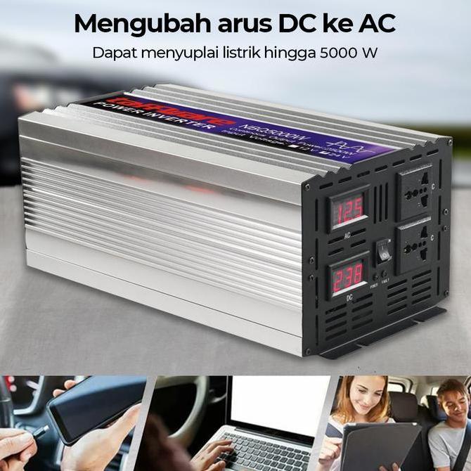 Power Inverter 24V 6000 Watt 5000 Watt Power Inverter Mobil Pure Sine Wave DC 24V to AC 220V