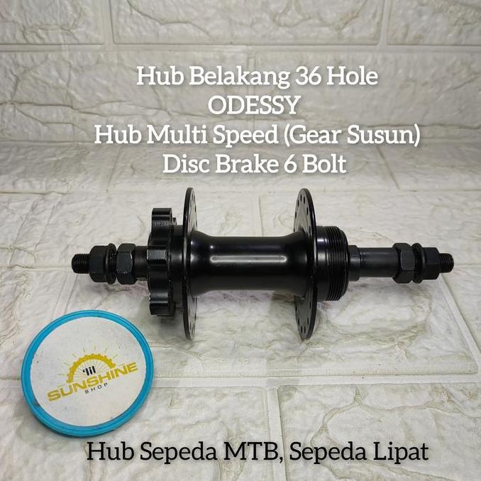 Hub Nap Depan Belakang 36H ODESSY Disc Brake Rotor 6 Bolt Drat Gir Sprocket Freewheel Multi Speed Se
