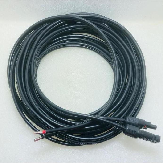Twin Kabel 2x6mm2 / 1x6mm Sepasang Solar Panel 5 Meter + MC4 Conn + Ferrule (Hitam)
