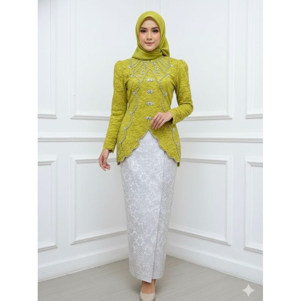 Best Seller Kebaya Maryam Free Hijab Kebaya Modern Full Payet/Kebaya Wisuda/Kebaya Lamaran/Kebaya Br