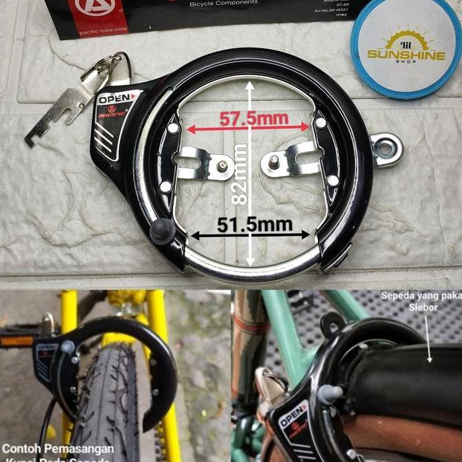 Kunci Gembok Sepeda Bicycle Lock PACIFIC M321 Seli Lipat Folding Bike CTB Mini Balap Siera