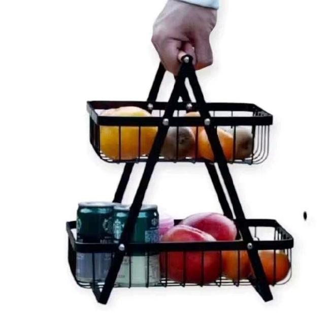 Rak Buah Keranjang Buah Besi Serabaguna Susun 2