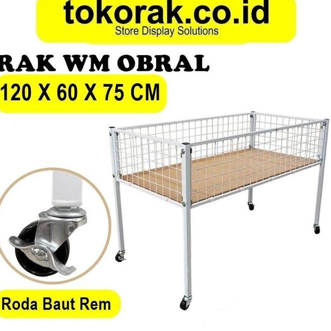 Rak Obral Wiremesh 60120 Cm Box Wagon Keranjang Serbaguna Anddisplay
