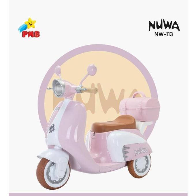 Bidushopseller71 - Pmb Nuwa Motor Aki Anak Vespa Nw-113 Dilengkapi Dengan Charger