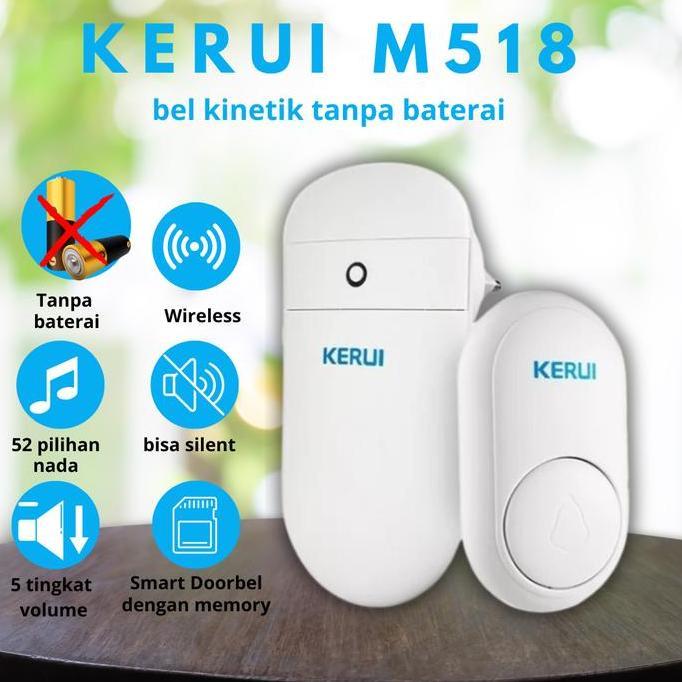 Promo Kerui Bel Rumah Wireless Bell Pintu Kerui M518 Doorbell Bel Tanpa Baterai