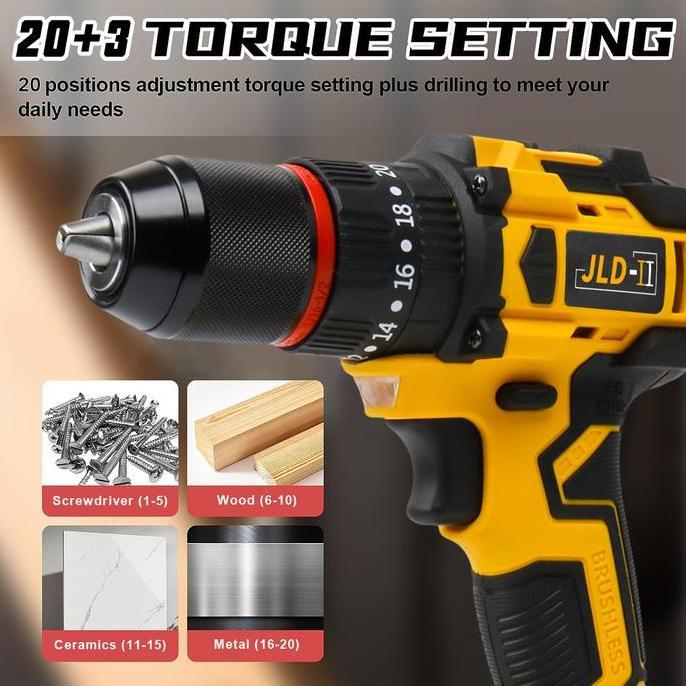Grosir Jld-IiBrushless Mesin Bor Listrik 13Mm Cordless Drill Set Heavy Duty Drill Bits Screwdriver I