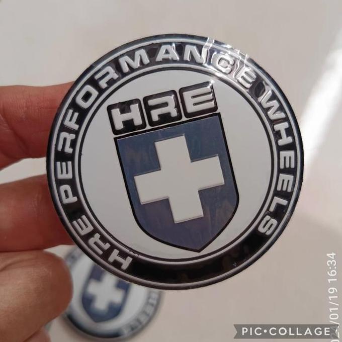 sticker stiker lapisan tutup dop velg mobil logo HRE warna hitam