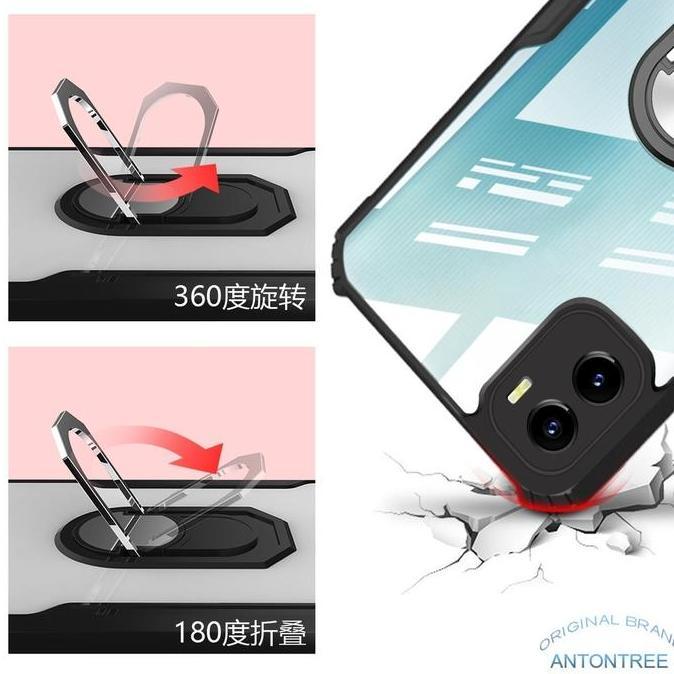 Case untuk Asus Zenfone MAX PRO M1 M2   i-Ring Standing Transparan CLEAR Armor Fuze Bening With Kick