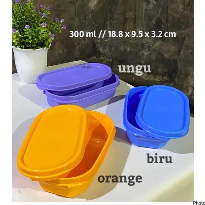 NEW TEMPAT MAKAN TUPPERWARE SLIM OVAL KEEPER @300ML 1 PC ORI