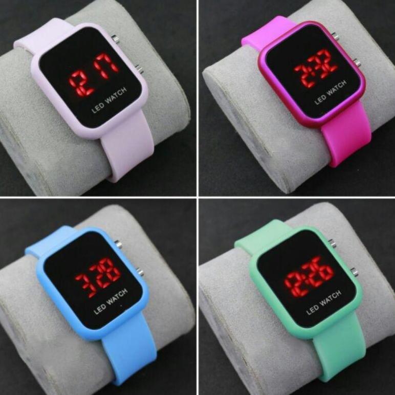 official baj jam tangan wanita pria digital rubber led watch original high quality premium jf087