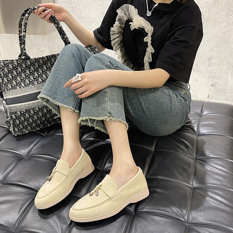 TERMURAH Sepatu Pantofel Hitam Loafers Flat COD Wanita Korean Style Kekinian Premium Import Cina Hit