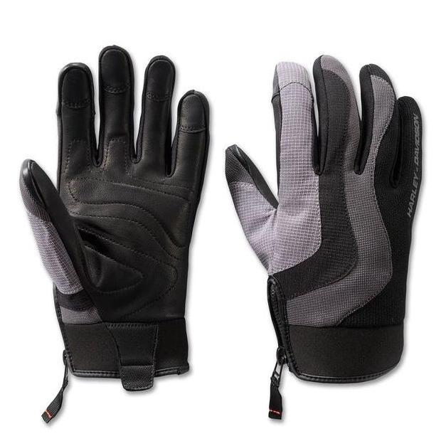 TERLARIS GLOVE HARLEY DAVIDSON MEN'S DYNA KNIT MIXED MEDIA BLACK BEAUTY & QUIET SHADE 98173-24VM