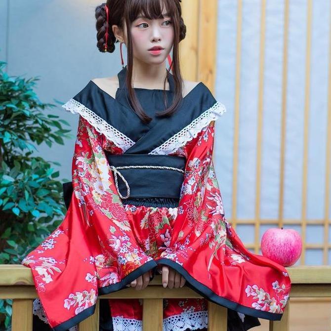 CC-20 black sailor yukata kimono lolita waloli cosplay costume kostum murah