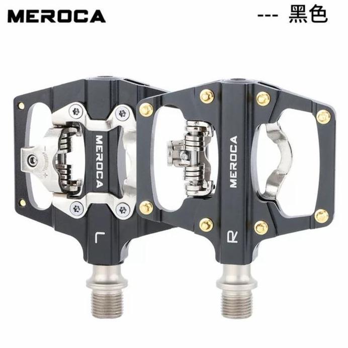 Pedal Dual Sided Cleat & Flat Meroca Pedal Sepeda Hitam