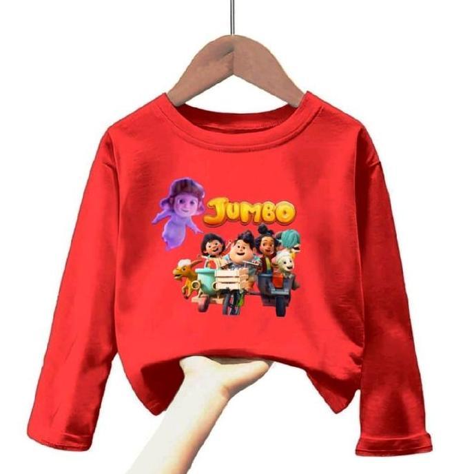 Baju kaos Lengan Panjang Anak remaja dan dewasa motif Jumbo