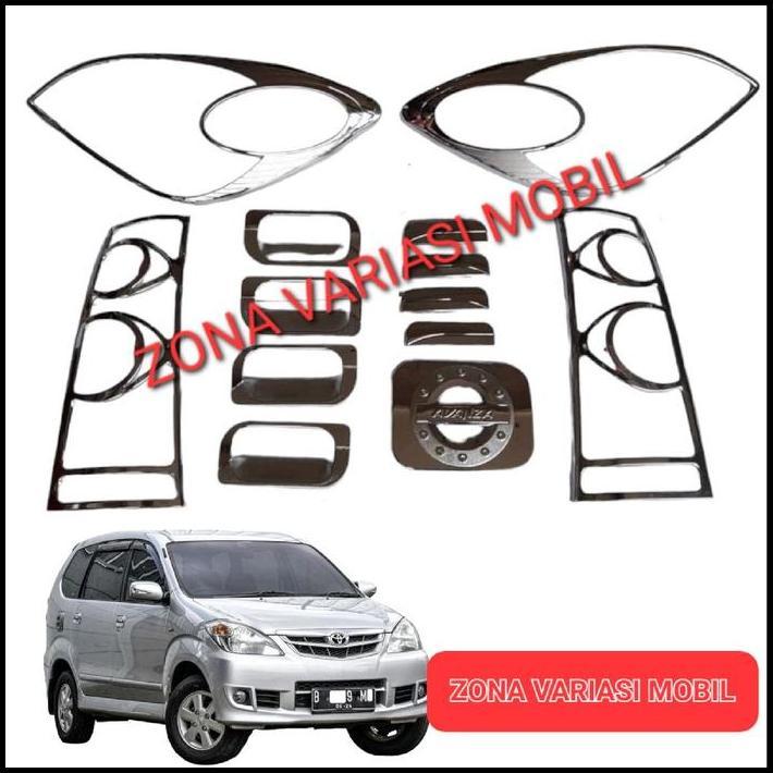 TERBARU PAKET GARNISH LAMPU COVER HANDLE OUTER TANK COVER AVANZA NEW VVTI 2007 2008 2009 2010 2011 C