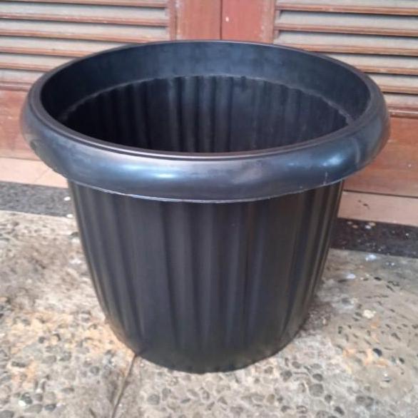 Pot Bunga Plastik Besar Jumbo Pot Plastik Besar Hitam Polos GRACE 45 Hitam
