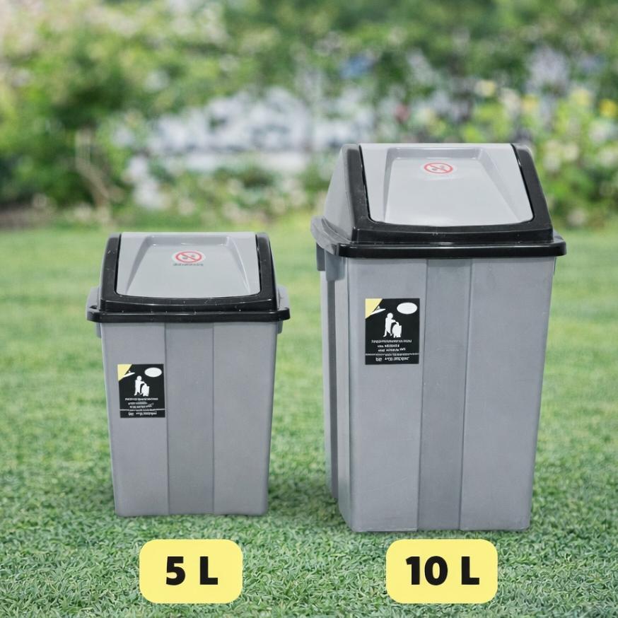 Tempat Sampah Tutup Goyang / Tong Keranjang Sampah  Plastik / Dustbin
