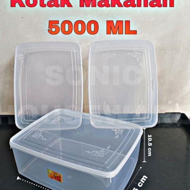 Toples Kotak Makan Makanan Sealware Segi Wadah Food Box 5000 Ml Kotak Gecko Reptile Reptil Tutup Ben