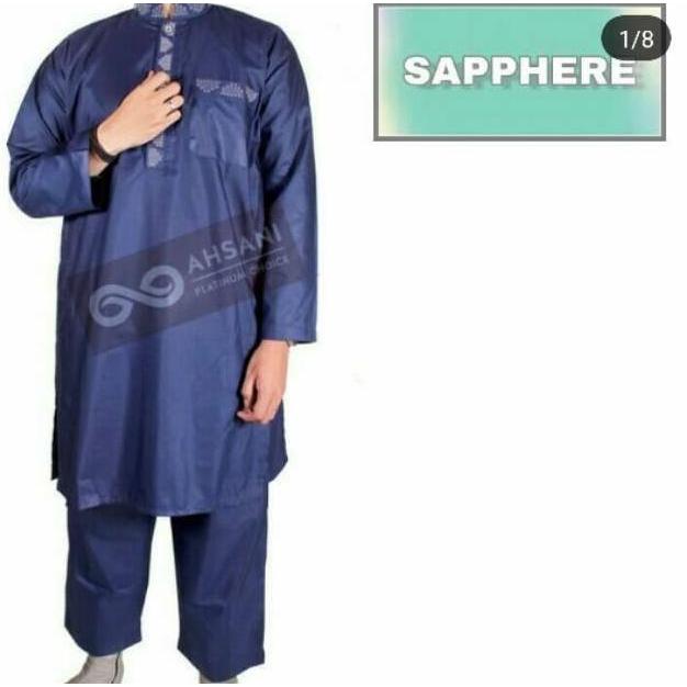 Ready stock Baju Gamis pria Murah STELAN GAMIS dan CELANA AHSANI Model Turkish